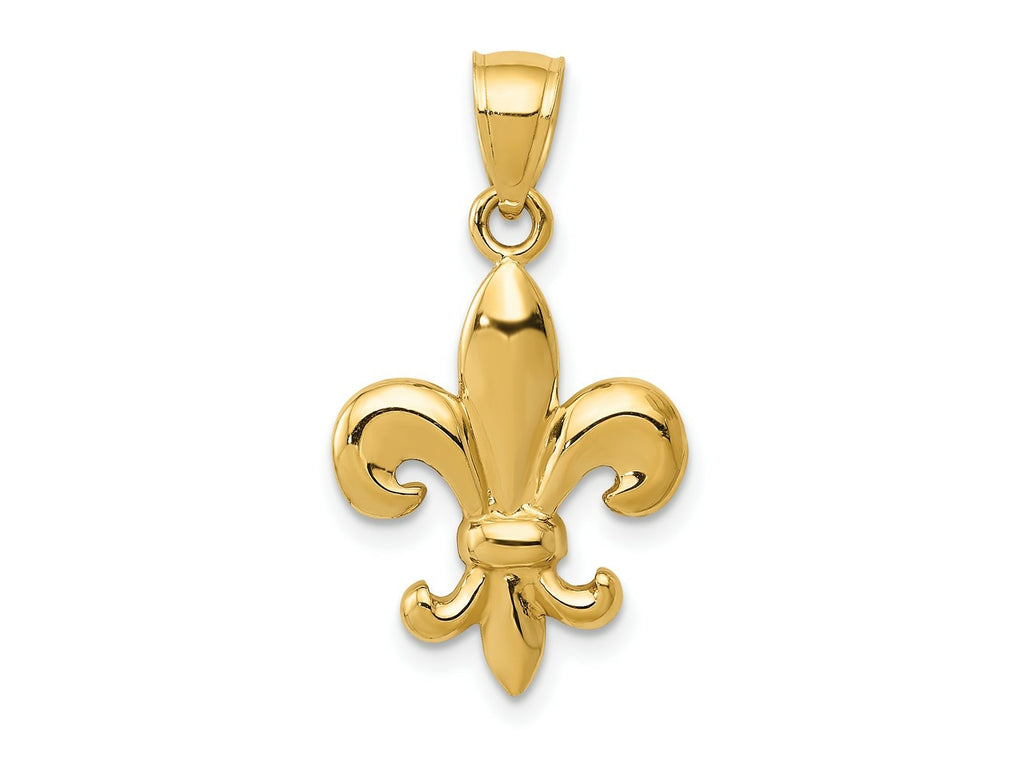 FJC Finejewelers 10 kt Yellow Gold Polished Fleur de Lis Charm 25 x 14 mm