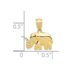 FJC Finejewelers 10 kt Yellow Gold Polished Elephant Charm 14 x 13 mm