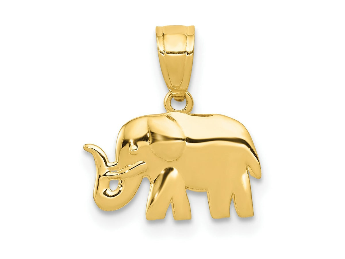 FJC Finejewelers 10 kt Yellow Gold Polished Elephant Charm 14 x 13 mm