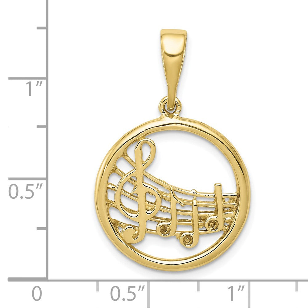 FJC Finejewelers 10 kt Yellow Gold Themed Polished Musical Notes Charm 28.4 mm x 19.5 mm