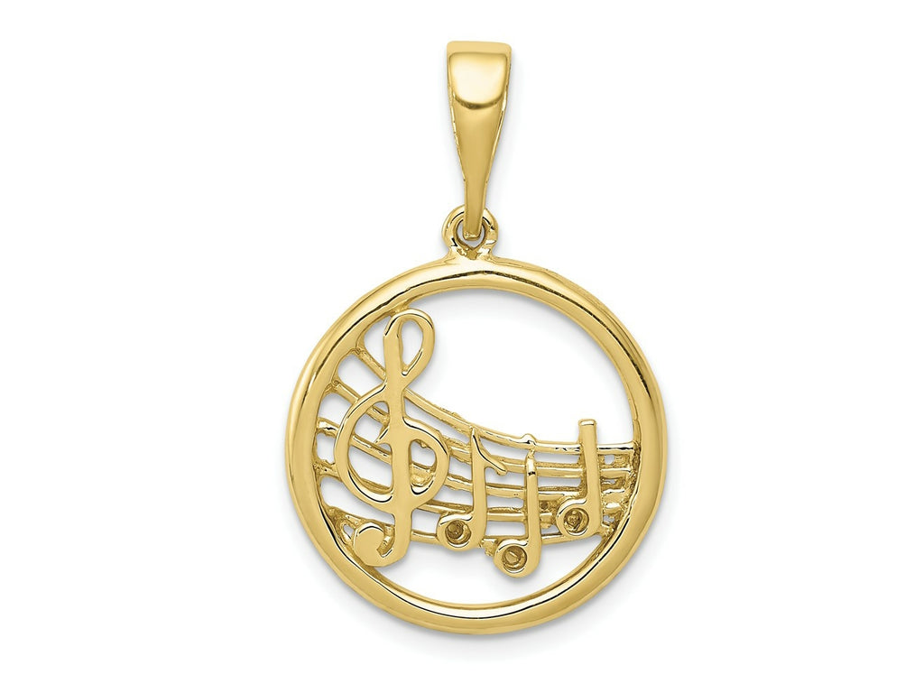 FJC Finejewelers 10 kt Yellow Gold Themed Polished Musical Notes Charm 28.4 mm x 19.5 mm