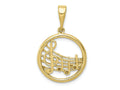 FJC Finejewelers 10 kt Yellow Gold Themed Polished Musical Notes Charm 28.4 mm x 19.5 mm