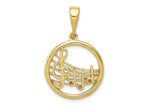 FJC Finejewelers 10 kt Yellow Gold Themed Polished Musical Notes Charm 28.4 mm x 19.5 mm