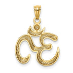 FJC Finejewelers 10 kt Yellow Gold Polished Om Symbol Charm 24 x 17 mm