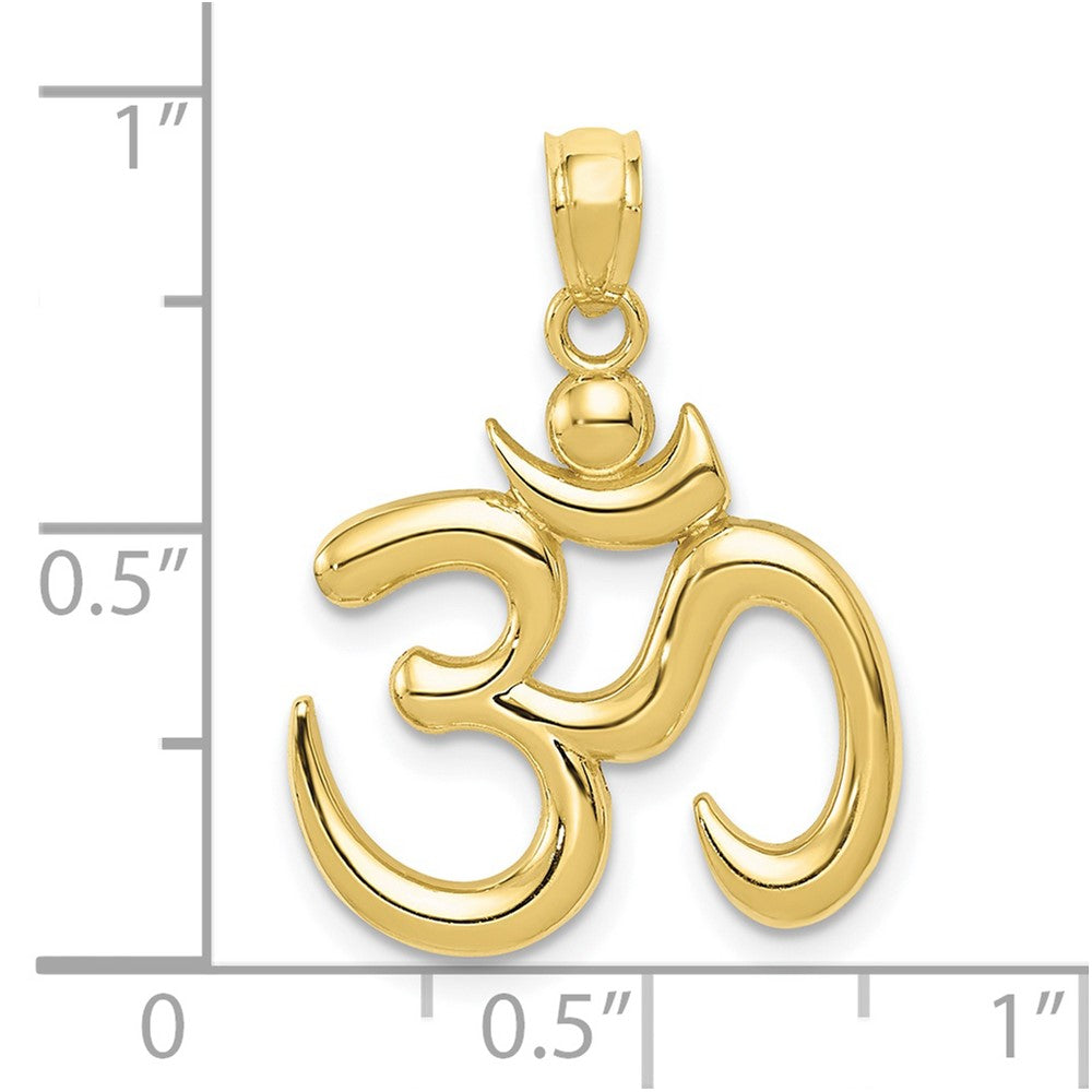 FJC Finejewelers 10 kt Yellow Gold Polished Om Symbol Charm 24 x 17 mm