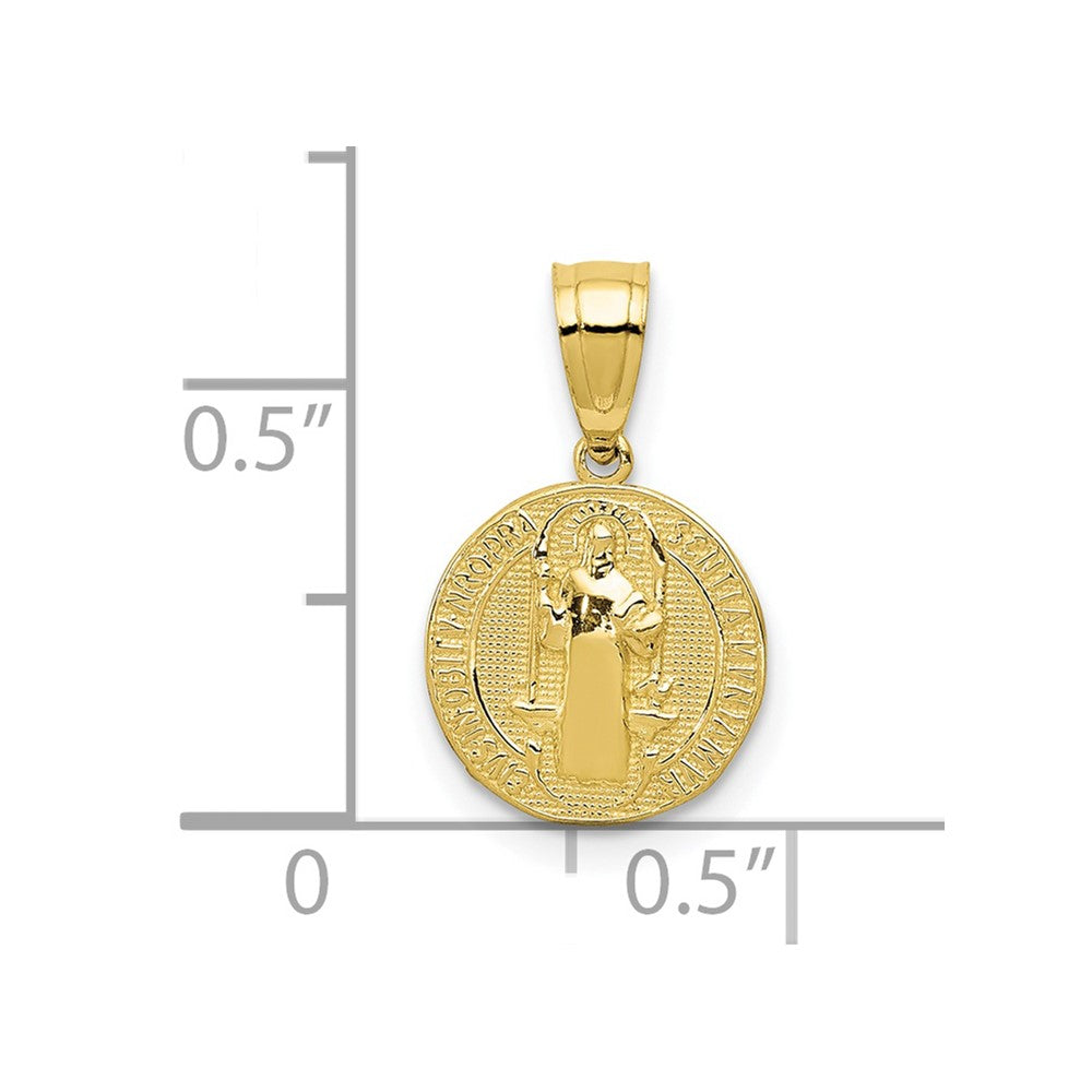 FJC Finejewelers 10 kt Yellow Gold San Benito 2 Sided Round Small Charm 9 x 9 mm