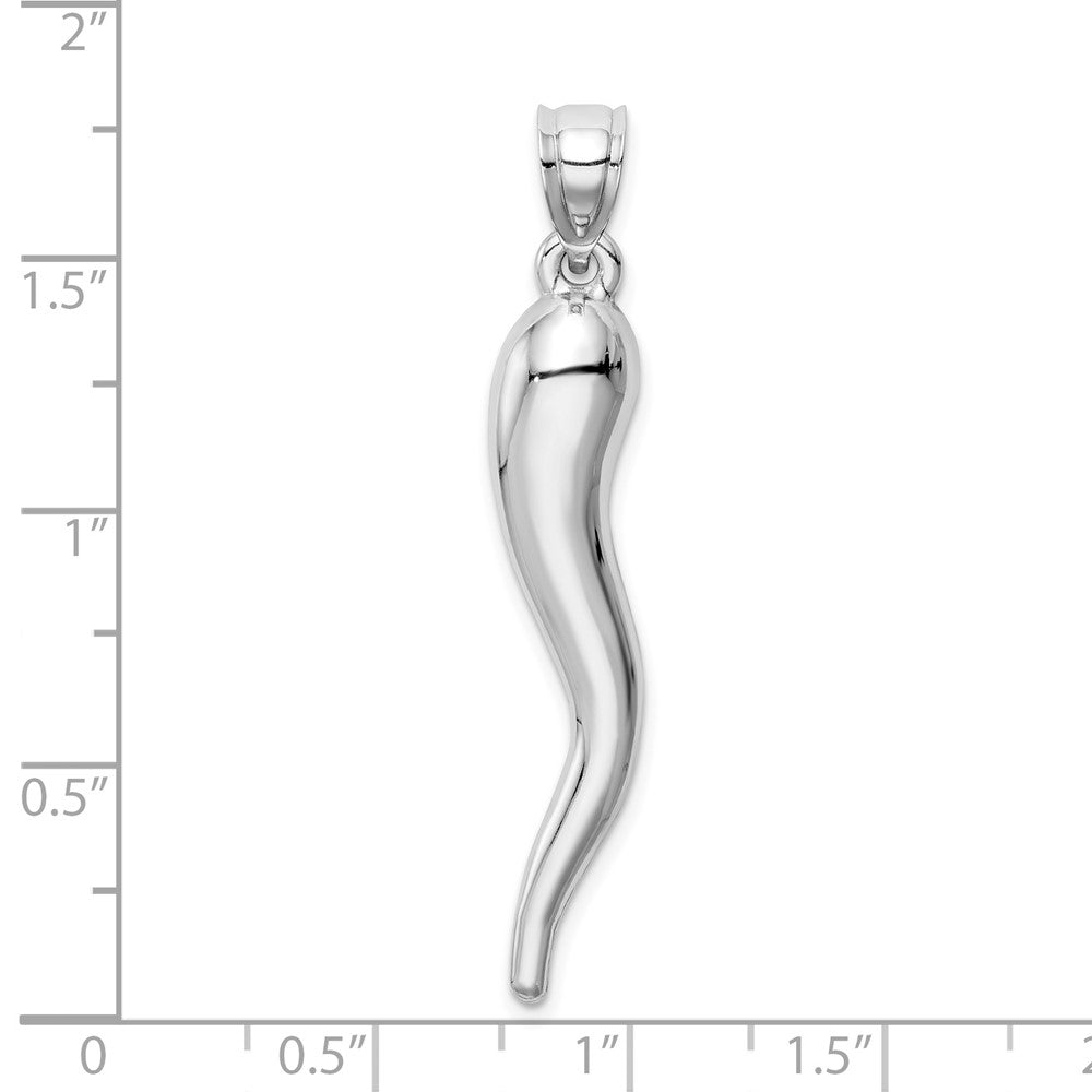 FJC Finejewelers 10 kt White Gold Themed Hollow Italian Horn Charm
