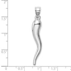 FJC Finejewelers 10 kt White Gold Themed Hollow Italian Horn Charm