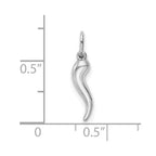 FJC Finejewelers 10 kt White Gold Themed Hollow Italian 3D Horn Charm