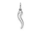FJC Finejewelers 10 kt White Gold Themed Hollow Italian 3D Horn Charm