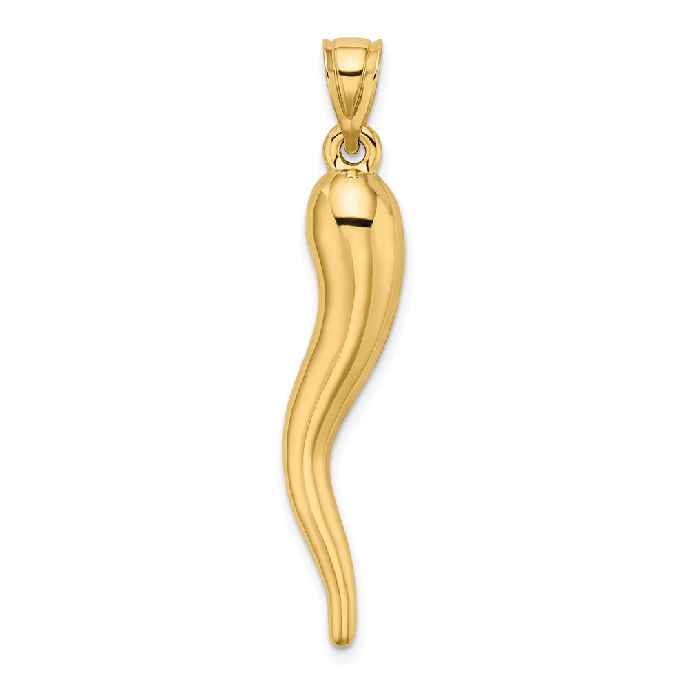 FJC Finejewelers 10 kt Yellow Gold Hollow Italian Horn Charm