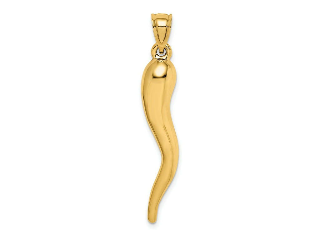 FJC Finejewelers 10 kt Yellow Gold Hollow Italian Horn Charm