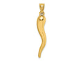 FJC Finejewelers 10 kt Yellow Gold Hollow Italian Horn Charm