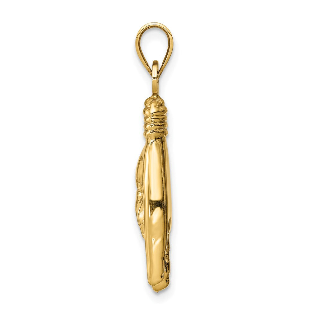 FJC Finejewelers 10 kt Yellow Gold 3D Hollow Rock On Sign Charm