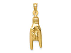 FJC Finejewelers 10 kt Yellow Gold 3D Hollow Rock On Sign Charm