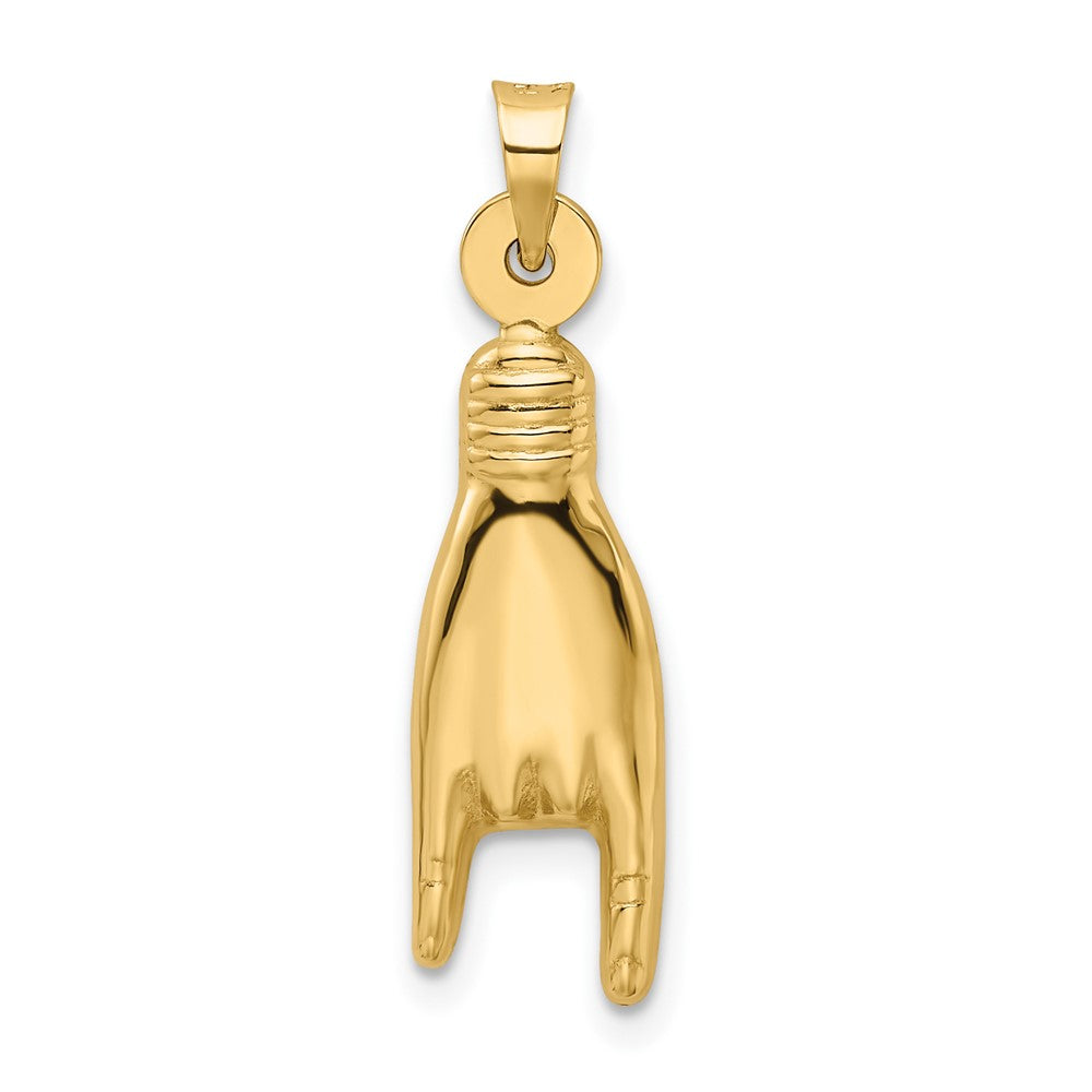 FJC Finejewelers 10 kt Yellow Gold 3D Hollow Rock On Sign Charm