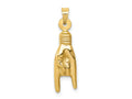 FJC Finejewelers 10 kt Yellow Gold 3D Hollow Rock On Sign Charm