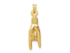 FJC Finejewelers 10 kt Yellow Gold 3D Hollow Rock On Sign Charm