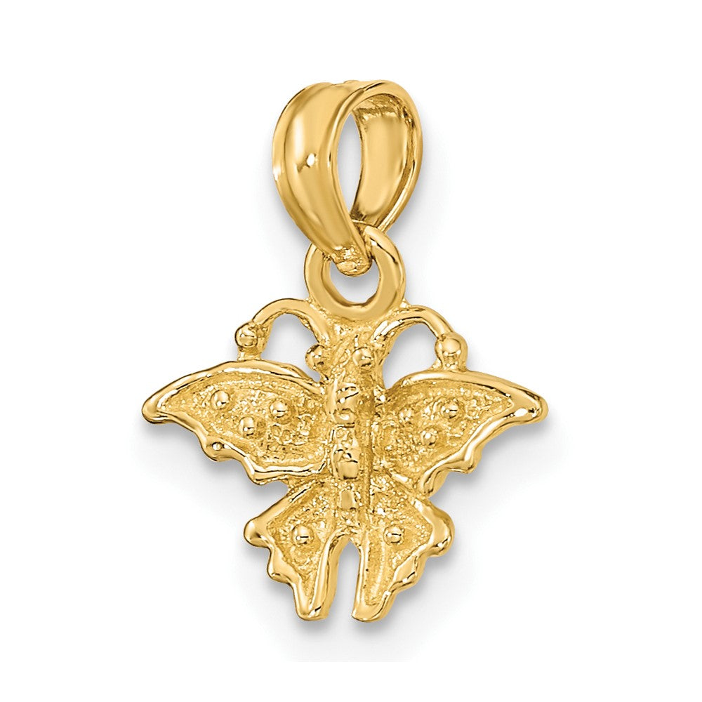 FJC Finejewelers 10 kt Yellow Gold Textured Mini Butterfly Charm 12 x 11 mm