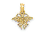 FJC Finejewelers 10 kt Yellow Gold Textured Mini Butterfly Charm 12 x 11 mm