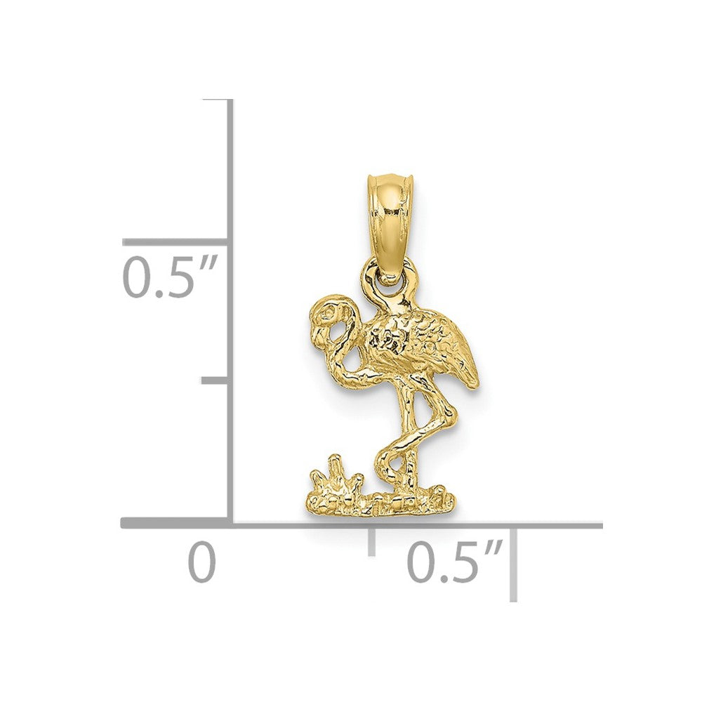 FJC Finejewelers 10 kt Yellow Gold Mini Flamingo Charm 10 x 8 mm