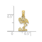 FJC Finejewelers 10 kt Yellow Gold Mini Flamingo Charm 10 x 8 mm