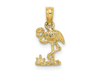FJC Finejewelers 10 kt Yellow Gold Mini Flamingo Charm 10 x 8 mm