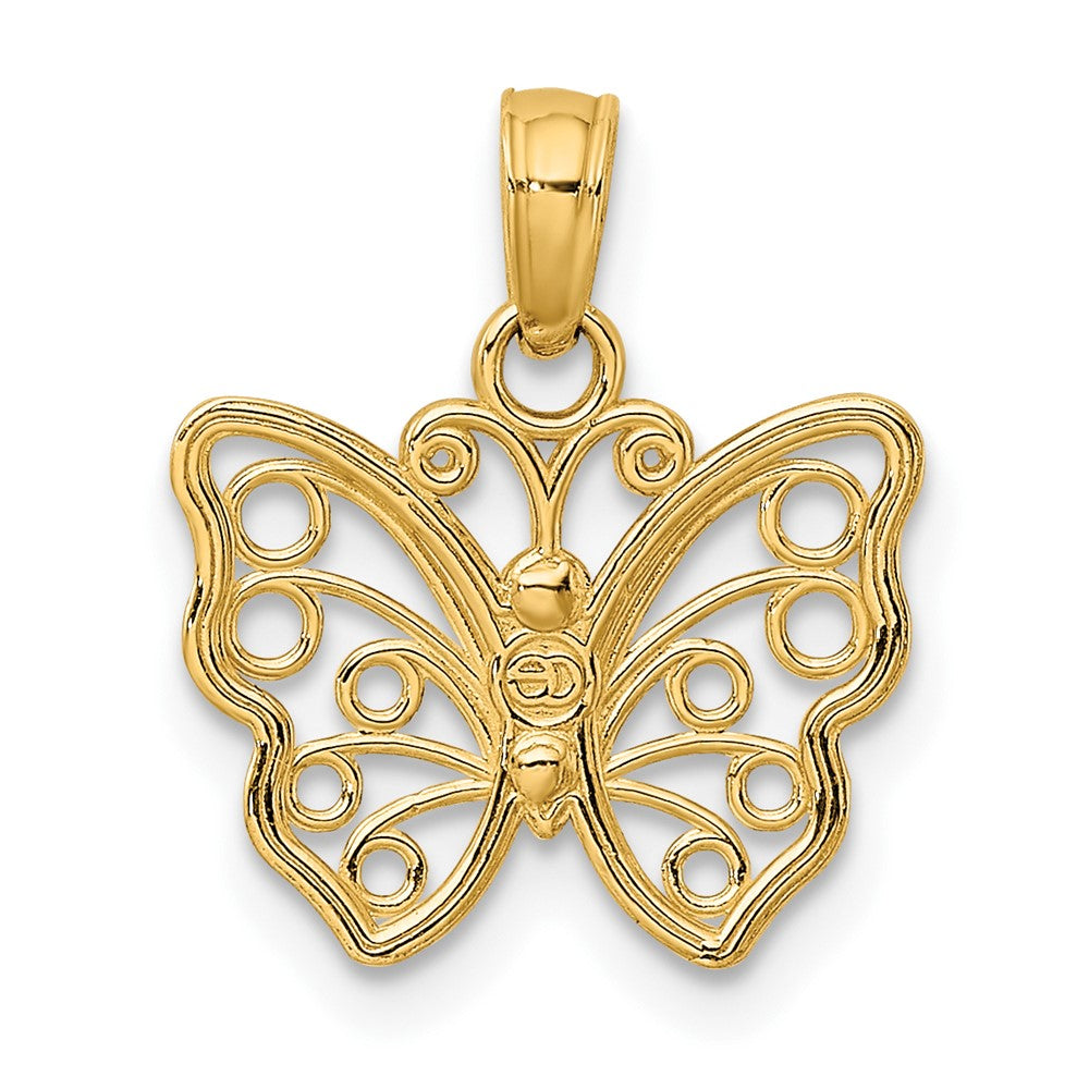 FJC Finejewelers 10 kt Yellow Gold Cut-Out Small Butterfly Charm 14 x 14 mm