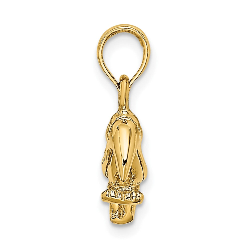 FJC Finejewelers 10 kt Yellow Gold 3-D Textured/Polished Toucan Bird Charm 18 x 12 mm