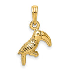 FJC Finejewelers 10 kt Yellow Gold 3-D Textured/Polished Toucan Bird Charm 18 x 12 mm