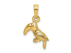 FJC Finejewelers 10 kt Yellow Gold 3-D Textured/Polished Toucan Bird Charm 18 x 12 mm