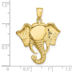 FJC Finejewelers 10 kt Yellow Gold 2-D Elephant Head with Twisted Trunk Charm 32 x 26 mm