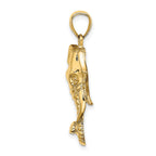FJC Finejewelers 10 kt Yellow Gold 2-D Elephant Head with Twisted Trunk Charm 32 x 26 mm