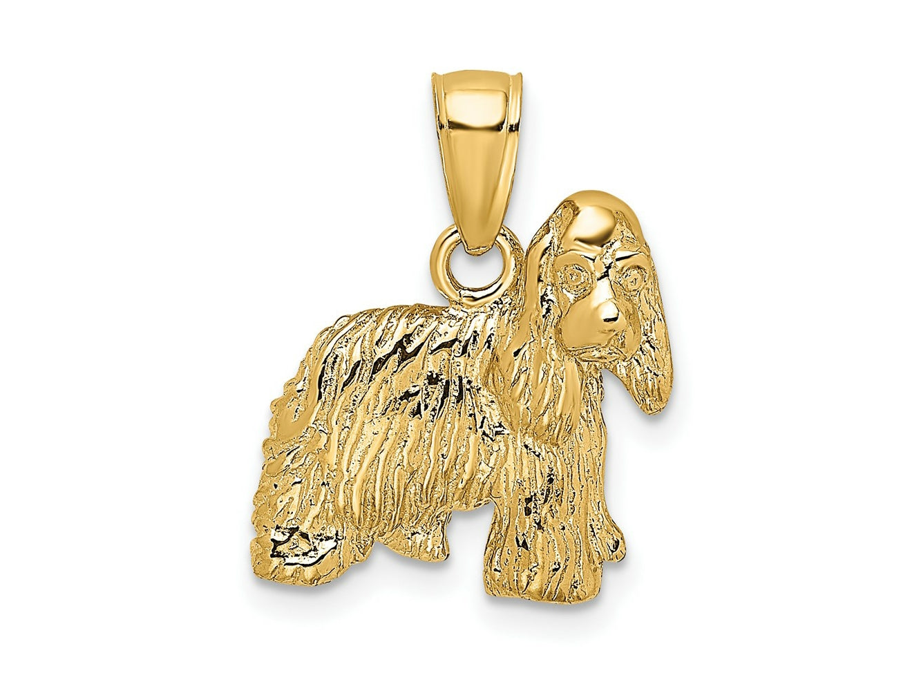 FJC Finejewelers 10 kt Yellow Gold 2-D Cocker Spaniel Dog Charm 21 x 16 mm