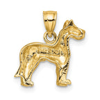 FJC Finejewelers 10 kt Yellow Gold 2-D Great Dane Dog Charm 18 x 15 mm