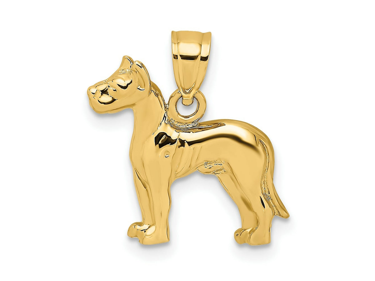 FJC Finejewelers 10 kt Yellow Gold 2-D Great Dane Dog Charm 18 x 15 mm
