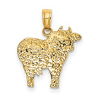 FJC Finejewelers 10 kt Yellow Gold 2-D Polished Playful Cow Charm 18 x 15 mm