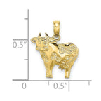 FJC Finejewelers 10 kt Yellow Gold 2-D Polished Playful Cow Charm 18 x 15 mm