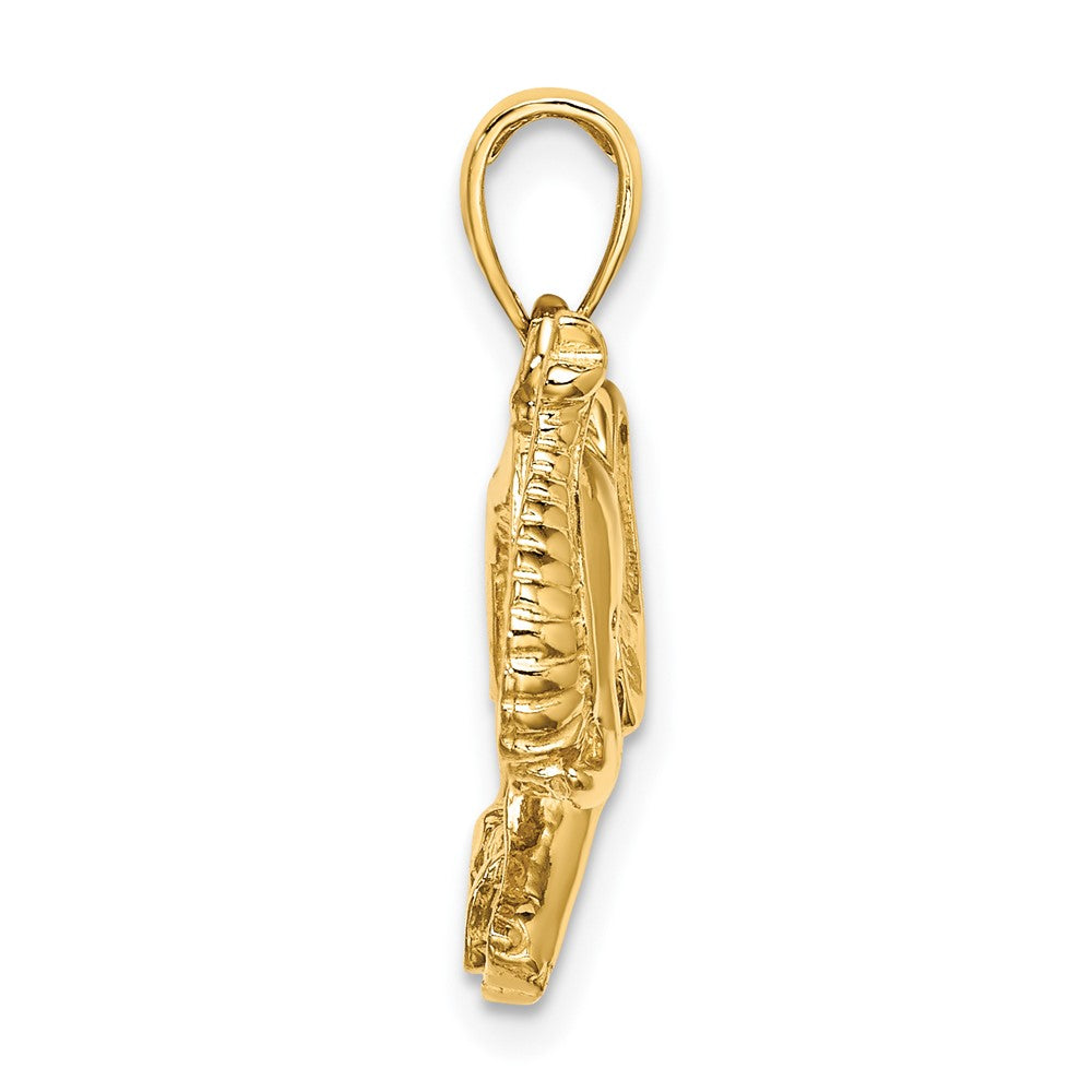 FJC Finejewelers 10 kt Yellow Gold 2-D Elephant Running with Raised Trunk Charm 21 x 25 mm