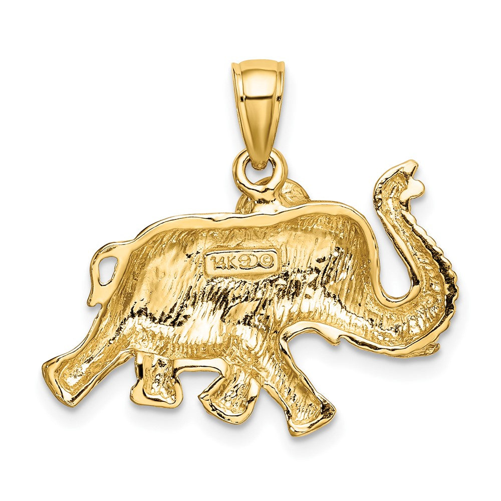 FJC Finejewelers 10 kt Yellow Gold 2-D Elephant Running with Raised Trunk Charm 21 x 25 mm