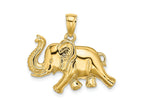 FJC Finejewelers 10 kt Yellow Gold 2-D Elephant Running with Raised Trunk Charm 21 x 25 mm