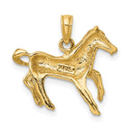 FJC Finejewelers 10 kt Yellow Gold 2-D Galloping Horse Charm 22 x 19 mm