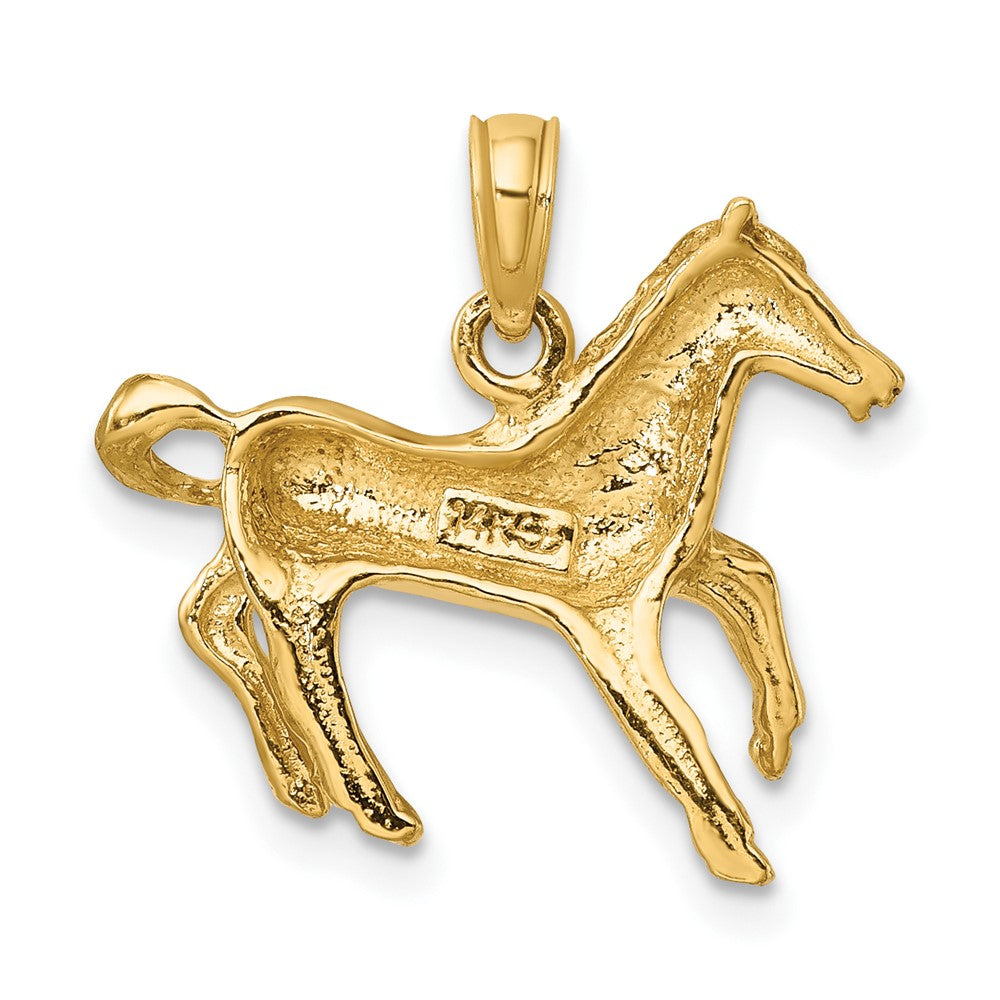 FJC Finejewelers 10 kt Yellow Gold 2-D Galloping Horse Charm 22 x 19 mm
