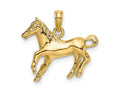 FJC Finejewelers 10 kt Yellow Gold 2-D Galloping Horse Charm 22 x 19 mm