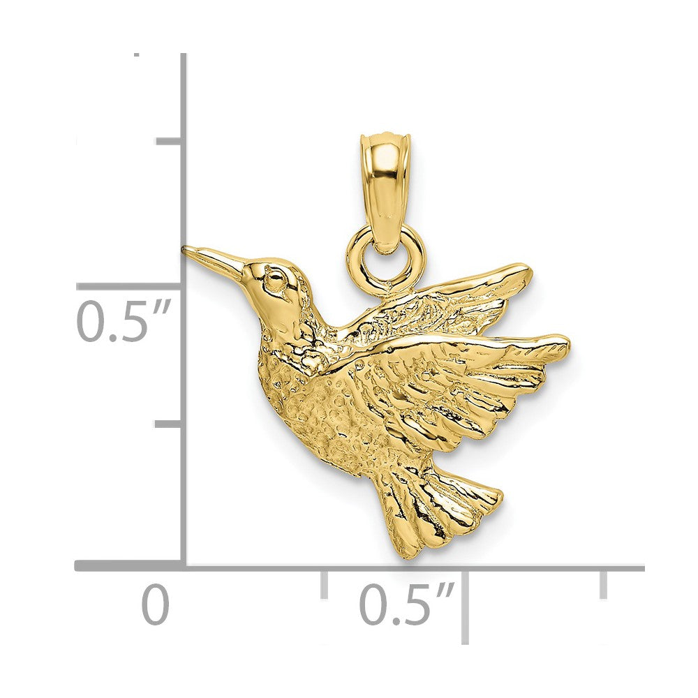 FJC Finejewelers 10 kt Yellow Gold Engraved Hummingbird Charm 19 x 15 mm