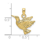 FJC Finejewelers 10 kt Yellow Gold Engraved Hummingbird Charm 19 x 15 mm