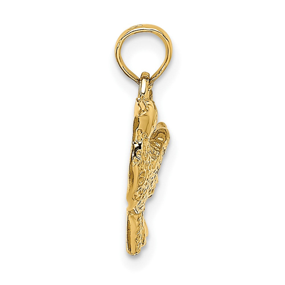 FJC Finejewelers 10 kt Yellow Gold Engraved Hummingbird Charm 19 x 15 mm