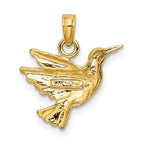 FJC Finejewelers 10 kt Yellow Gold Engraved Hummingbird Charm 19 x 15 mm
