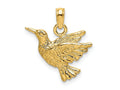 FJC Finejewelers 10 kt Yellow Gold Engraved Hummingbird Charm 19 x 15 mm