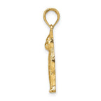 FJC Finejewelers 10 kt Yellow Gold Textured Sitting Cat Charm 25 x 12 mm